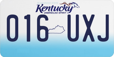 KY license plate 016UXJ