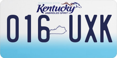 KY license plate 016UXK