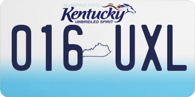 KY license plate 016UXL