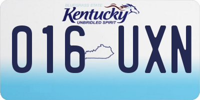 KY license plate 016UXN