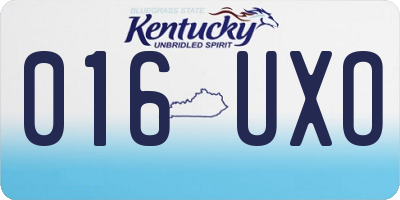 KY license plate 016UXO