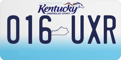 KY license plate 016UXR