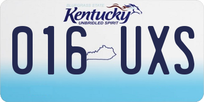 KY license plate 016UXS