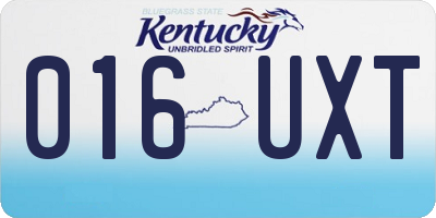 KY license plate 016UXT