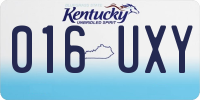 KY license plate 016UXY