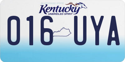 KY license plate 016UYA