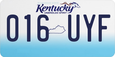 KY license plate 016UYF