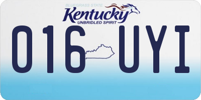 KY license plate 016UYI