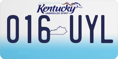 KY license plate 016UYL
