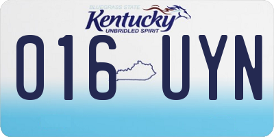 KY license plate 016UYN