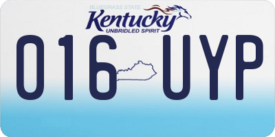 KY license plate 016UYP