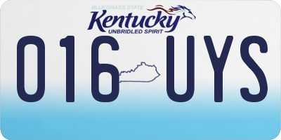 KY license plate 016UYS