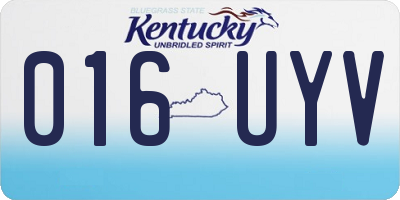 KY license plate 016UYV