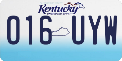 KY license plate 016UYW