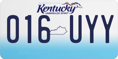 KY license plate 016UYY