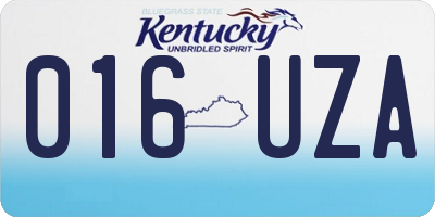 KY license plate 016UZA