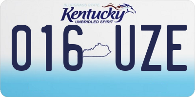 KY license plate 016UZE