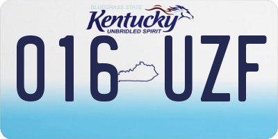 KY license plate 016UZF