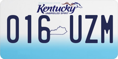 KY license plate 016UZM