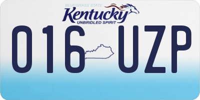 KY license plate 016UZP