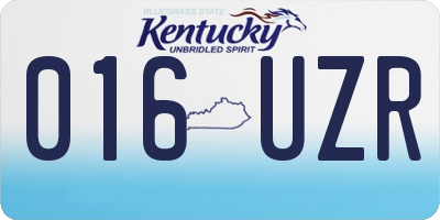 KY license plate 016UZR