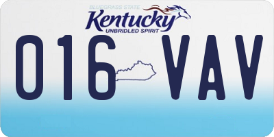 KY license plate 016VAV