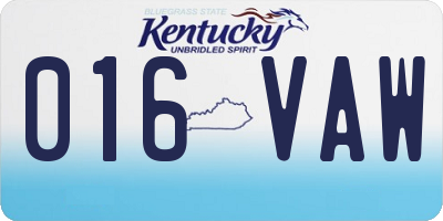 KY license plate 016VAW