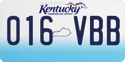 KY license plate 016VBB