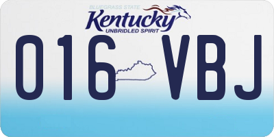 KY license plate 016VBJ