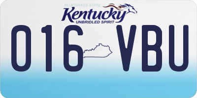 KY license plate 016VBU