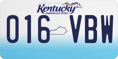 KY license plate 016VBW