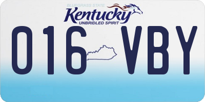 KY license plate 016VBY