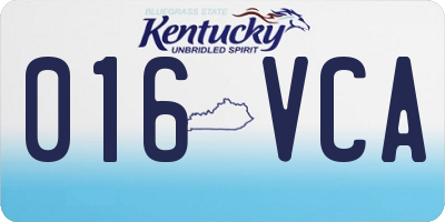 KY license plate 016VCA