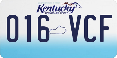 KY license plate 016VCF