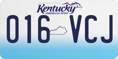 KY license plate 016VCJ