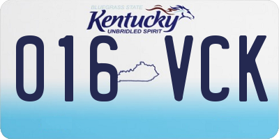 KY license plate 016VCK