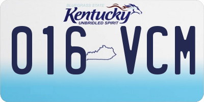 KY license plate 016VCM