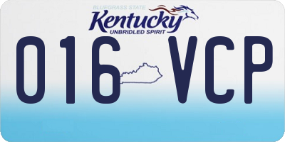 KY license plate 016VCP