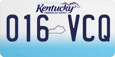 KY license plate 016VCQ