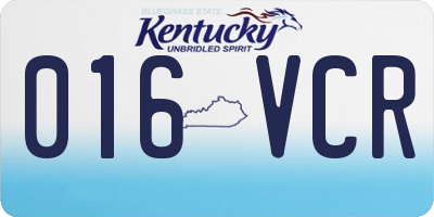 KY license plate 016VCR