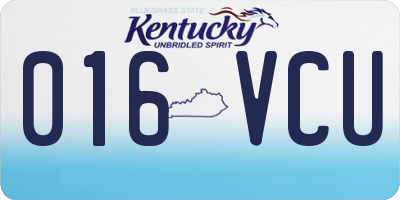 KY license plate 016VCU