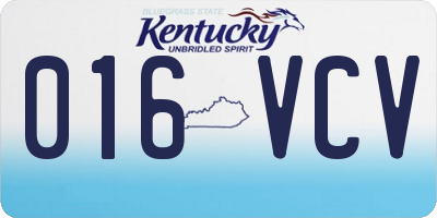 KY license plate 016VCV