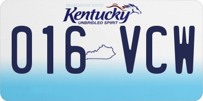 KY license plate 016VCW
