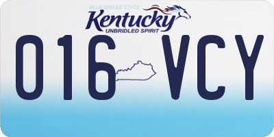 KY license plate 016VCY