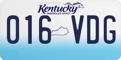 KY license plate 016VDG