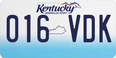 KY license plate 016VDK