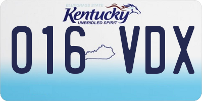 KY license plate 016VDX