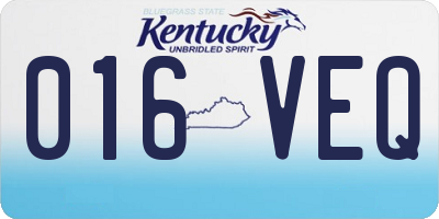 KY license plate 016VEQ