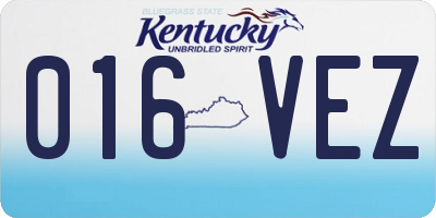 KY license plate 016VEZ