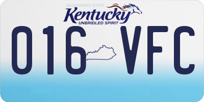 KY license plate 016VFC